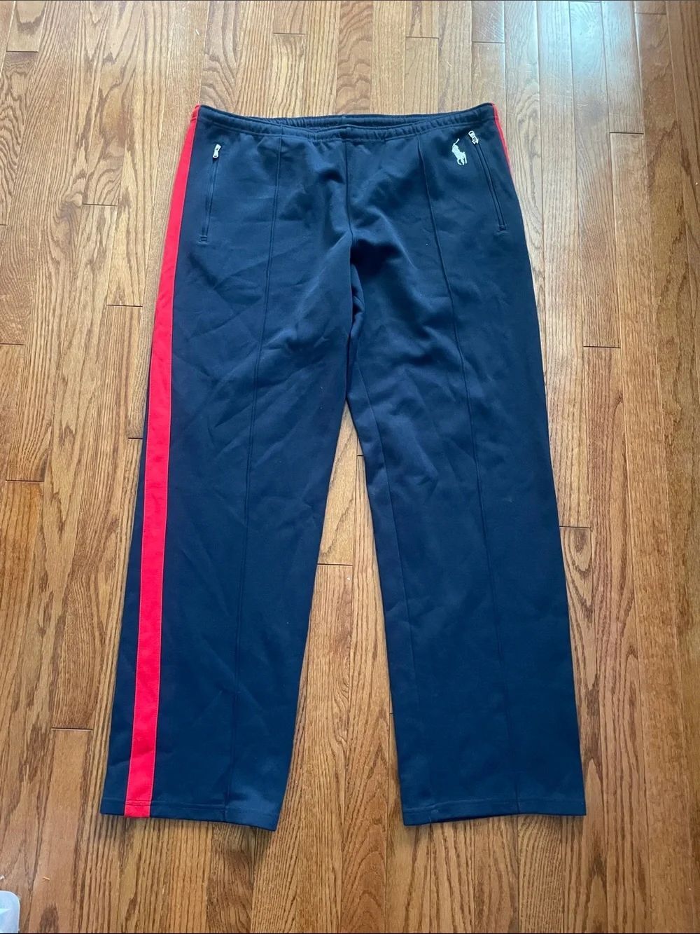 RLX Ralph Lauren Navy Blue Red Stripe Track Pants Men’s Sz XL
